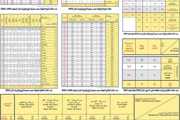 22 % انخفاضاً في معدلات طلاق «سنة أولى زواج» في 2022